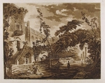 Tempio di Serapide a Pozzuoli, Jean Claude Richard, Abbé de Saint-Non  French, Aquatint printed in brown ink