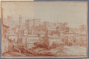 View of Rome, François Le Moyne (French, Paris 1688–1737 Paris), Red chalk