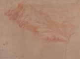 Landscape with Mountains, Antonio d&#39;Enrico Tanzio (Tanzio da Varallo) (Italian, Riale d&#39;Alagna 1575/80–1632/33 Novara), Red chalk, highlighted with white chalk, on pink prepared paper