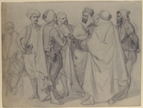 Study for 'Types de races algériennes', Henri-Félix-Emmanuel Philippoteaux (French, Paris 1815–1884 Paris), Graphite on wove paper