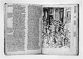 Album with Twelve Engravings of The Passion, a Woodcut of Christ as the Man of Sorrows, and a Metalcut of St. Jerome in Penitence, Israhel van Meckenem (German, Meckenem ca. 1440/45–1503 Bocholt), Engravings, two touched with gold;  woodcut, hand-colored; metalcut, hand-colored; manuscript in dark brown ink with red, and blue initials and flourishes; bound in blind-stamped leather.