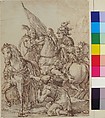 Equestrian Group, Michel François Dandré-Bardon (French, Aix-en-Provence 1700–1783 Paris), Pen and brown ink over red chalk underdrawing