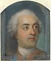 Préparation for a Portrait of Louis XV (1710-1774), Maurice Quentin de La Tour (French, Saint-Quentin 1704–1788 Saint-Quentin), Pastel on blue paper, arched top