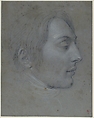 Study for the Portrait of General Desaix, Andrea Appiani (Italian, Milan 1754–1817 Milan), Black and white chalk on blue paper