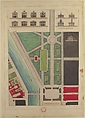 Jardin Public, Champs Elysées, Gabriel Thouin (French, 1747–1829), Pen and black ink, brush and gray wash, and watercolor over graphite underdrawing
