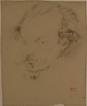 Portrait of the Artist (?), Charles Bargue (French, Paris 1825/26–1883 Paris), Dark brown chalk