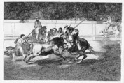 The Bullfight, plates 1-33 (La Tauromaquia); First edition, 1816, Goya (Francisco de Goya y Lucientes) (Spanish, Fuendetodos 1746–1828 Bordeaux), Etching, aquatint, drypoint, burin, and burnishing