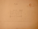 Square Box Wagon #467 & #716 (verso), Brewster &amp; Co. (American, New York), Graphite, pen and black in, watercolor