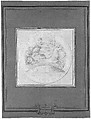 Design for a jeton or a token: Maison de la Reine 1740, Edme Bouchardon (French, Chaumont 1698–1762 Paris), Red chalk; red chalk wash surrounding design.