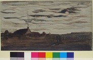 Moonlight, Charles-François Daubigny (French, Paris 1817–1878 Paris), Watercolor