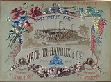 Parfumerie Fine: Vachon-Bachoux et Cie, Anonymous, French, 19th century  French, Graphite, watercolor, and brown wash on blue wove paper