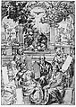 The Six Prophets of the Coming of Christ, Jan van der Straet, called Stradanus (Netherlandish, Bruges 1523–1605 Florence), Pen and brown ink, brush and brown wash, over black chalk; framing lines in pen and brown ink