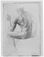 Study of a Figure, Alphonse Legros (French, Dijon 1837–1911 Watford, Hertfordshire), Red chalk