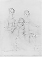 The Kaunitz Sisters (Leopoldine, Caroline, and Ferdinandine), Jean Auguste Dominique Ingres (French, Montauban 1780–1867 Paris), Graphite on laid paper