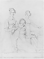 The Kaunitz Sisters (Leopoldine, Caroline, and Ferdinandine), Jean Auguste Dominique Ingres (French, Montauban 1780–1867 Paris), Graphite on laid paper
