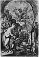 Venus in the Forge of Vulcan, Anonymous, German, 17th century, Pen and black ink, gray wash, heightened with white (partially oxidized)