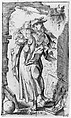 Allegory of Sculpture, Johann Andreas Rauch (Swiss, active Wangen, ca. 1617–28), Pen and black ink, brush and gray wash, heightened with white (partially oxidized), over traces of black chalk; framing lines in pen and black ink