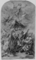 The Ascension of Christ (recto); Head of a Bearded Man Looking Down (verso), Pierre Charles Trémolières (French, Cholet 1703–1739 Paris), Black chalk and charcoal, stumped, heightened with white, on gray-blue paper (recto); black and red chalk, charcoal, stumped, heightened with white (verso)