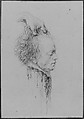 Severed head, said to be that of Maximilien-François-Marie-Isidore de Robespierre (1758-1794), guillotined July 28, 1794 (10 Thermidor, An II), Baron Dominique Vivant Denon (French, Givry 1747–1825 Paris), Graphite