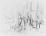 A Man with a Moustache Seated in a Dining Room, Pierre Bonnard (French, Fontenay-aux-Roses 1867–1947 Le Cannet), Graphite