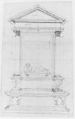 Design for a Wall Tomb, Anonymous, Central-Italian, 16th century, Pen and brown ink, over stylus-ruled and compass-incised construction marks