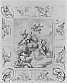 The Triumph of Courage and Wisdom, Johann Michael Rottmayr (Austrian, Laufen 1654–1730 Vienna), Pen and brown ink, brush and gray wash and brown ink over black chalk and graphite