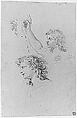 Studies for the Archangel Gabriel (recto and verso), Nicolas Mignard (French, Troyes 1606–1668 Paris), Red and black chalk, over graphite, on light brown paper (verso, same media)