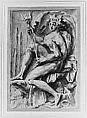 Seated Triton, Perino del Vaga (Pietro Buonaccorsi) (Italian, Florence 1501–1547 Rome), Pen and brown ink, brush and brown wash, over traces of black chalk; outlines partly incised