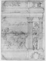 Design for the Right-hand Section of the Tomb of Cardinal Francesco Armellini, Baldassarre Tommaso Peruzzi or workshop Italian, Pen and brown ink, over faint traces of leadpoint, or black chalk, and stylus-ruling