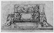 Design for a Funerary Monument, Francesco Salviati (Francesco de&#39; Rossi) (Italian, Florence 1510–1563 Rome), Brush and brown wash, over black chalk