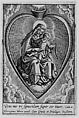 Virgin and Child in a Heart, Hieronymus (Jerome) Wierix Netherlandish, Engraving, copy a in reverse