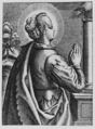Unidentified Female Saint with Folded Hands, Wierix  Netherlandish, Engraving