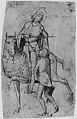 Saint Martin and the Beggar, Attributed to Vittore Carpaccio (Italian, Venice 1460/66?–1525/26 Venice), Pen and gray ink, brush and gray wash, over faint traces of black chalk
