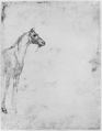 The Rescue of a Drowned Man (recto); Study of a Horse (verso), Théodore Gericault (French, Rouen 1791–1824 Paris), Pen and brown ink