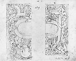 Designs for Cartouche (recto and verso), Ascribed to Bernardino Poccetti (Italian, San Marino di Valdelsa 1548–1612 Florence), Pen and brown ink, over leadpoint or black chalk