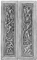 Two Pilaster with White Putti on Tan Ground, Giovanni Mauro della Rovere (Italian, Milan ca. 1575–ca. 1640 Milan (?)), Pen and brown ink, brush and brown wash, highlighted with white, over traces of black chalk, on beige paper