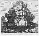View of a large structure, remains of the Tomb of the Metelli on the Appian Way about five miles from Porta S. Sebastiano, in the village of S. Maria Nuova..., tome 3, tavola 15 from "Le Antichità Romane" (Roman Antiquities), Giovanni Battista Piranesi  Italian, Etching