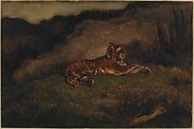 Tiger, Antoine-Louis Barye (French, Paris 1795–1875 Paris), Watercolor on heavy wove paper