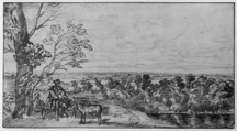 Landscape with figures, Attributed to Jan Lievens (Dutch, Leiden 1607–1674 Amsterdam), Pen and brown ink