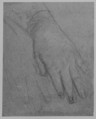 Study of a Hand, Anonymous, French, 19th century, Graphite heightened with white