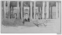 Greenwich Hospital (recto); Study of a Building (verso), David Cox (British, Birmingham 1783–1859 Harborne, near Birmingham), Watercolor over graphite (recto); graphite (verso)