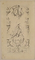 Study for an Ornamental Panel, Jean Bernard Toro (French, Dijon 1672–1731 Toulon), Pen and gray ink, brush and wash, black chalk. Border lines in black chalk.