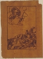 Apollo and the Niobids, Anonymous, French, 18th century, Pen and brown ink, on brown paper.