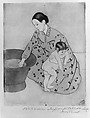 The Bath, Mary Cassatt (American, Pittsburgh, Pennsylvania 1844–1926 Le Mesnil-Théribus, Oise), Drypoint, soft-ground etching and aquatint, printed in color from two plates; seventeenth state of seventeen (Mathews & Shapiro)