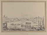 View of Pompeii, Anonymous, French, 19th century, Pen and black and gray ink