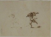 A Man Running, Jacques Callot  French, Pen and brown ink