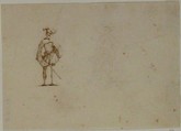 Gentleman seen from the back, Jacques Callot  French, Pen and brown ink
