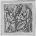 Virgin and Child with Saint Elizabeth, the Infant Baptist, Saint Anthony of Padua, and a Female Martyr, Jacopo da Pontormo (Jacopo Carucci) (Italian, Pontormo 1494–1556 Florence), Red chalk, brush and red wash