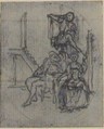 Design for a Book Illustration [?], Hubert François Gravelot (French, Paris 1699–1773 Paris), Pen and gray ink with graphite