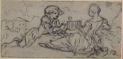 Design for a Box-Lid, Hubert François Gravelot (French, Paris 1699–1773 Paris), Pen and black ink over black chalk underdrawing